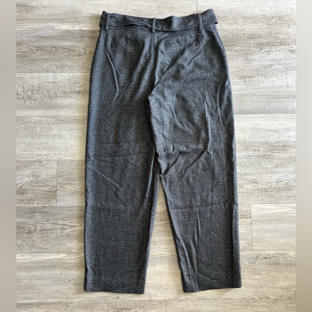A New Day Gray High Rise Belted Ankle Pants Tie Waist Straight Leg Stretch 4 NWT - Picture 5 of 13